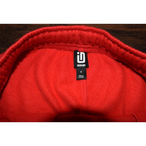 ID Ideology Men's Small Fleece Shorts 2-Pocket Drawstring Waist Licorice Red - Picture 5 of 8